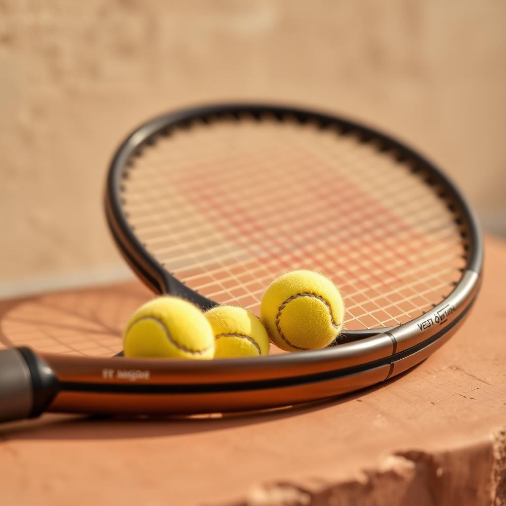Tennis racquet and balls